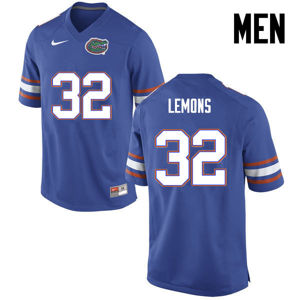 Men Florida Gators #32 Adarius Lemons College Football Jerseys-Blue - Click Image to Close